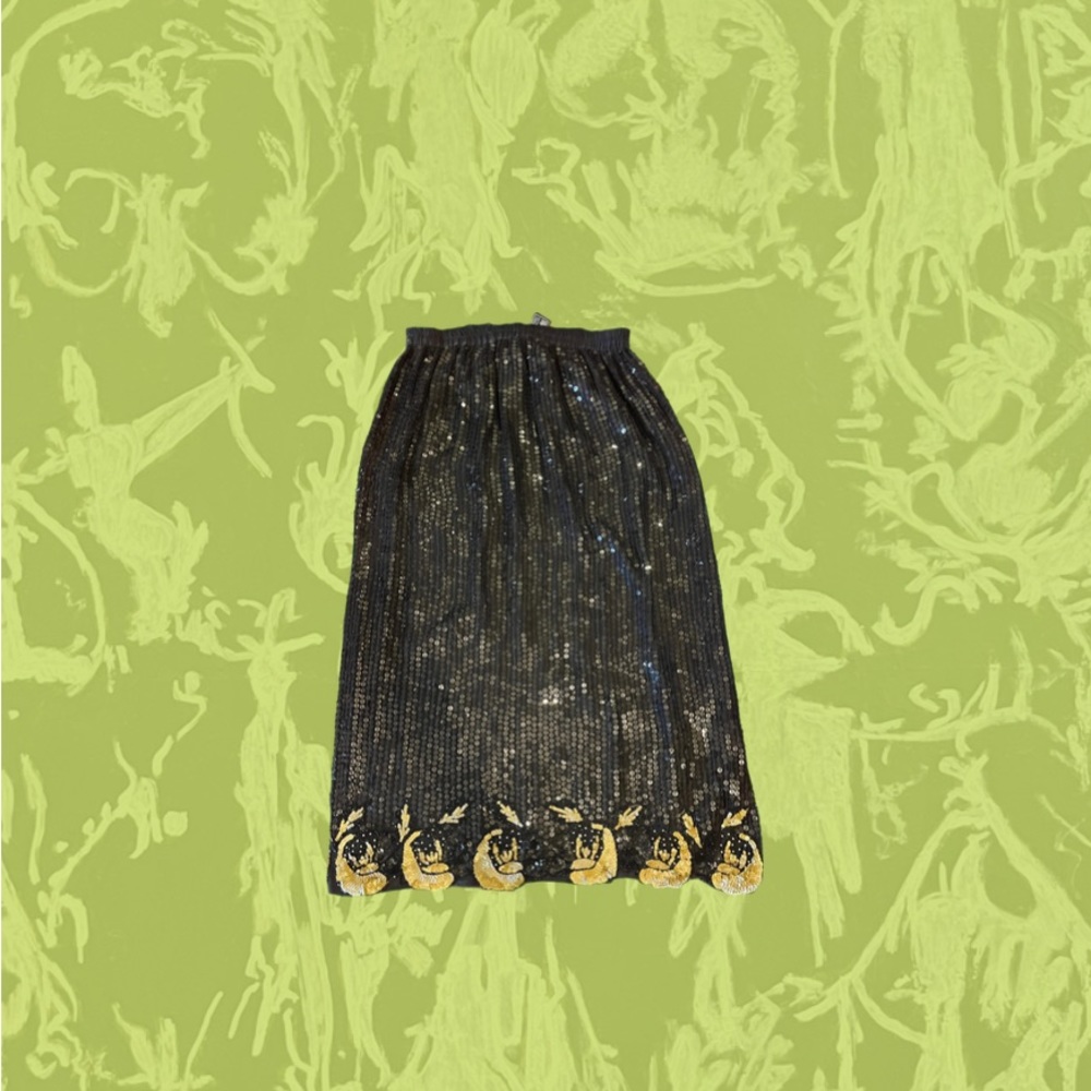 100% SILK AND SEQUINED EMBROIDERY SKIRT MADE IN INDIA!!